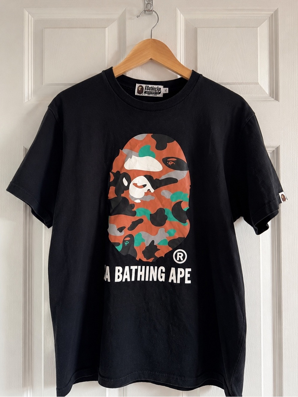 Bathing Ape Bape Black Camo Graphic Tee XL